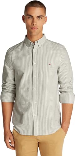 Tommy Jeans Herren TJM Slim Oxford EXT Dm0Dm20668 L/S Shirt, Blue (Dark Night Navy Stripe), XS von Tommy Jeans