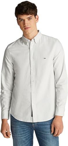 Tommy Jeans Herren TJM Slim Oxford EXT Dm0Dm20668 L/S Shirt, Blue (Sweet Blue Stripe), XXL von Tommy Jeans