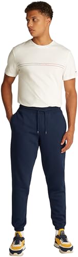 Tommy Jeans Herren TJM Slim S Flag Sweatpant Dm0Dm20473 Trainingshose, Blue (Dark Night Navy), XXL von Tommy Jeans