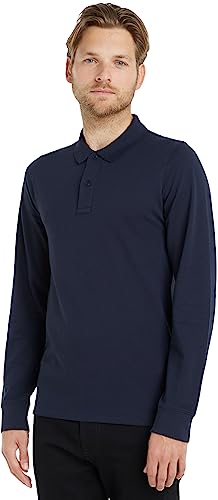 Tommy Jeans Herren Poloshirt Langarm Slim Solid Baumwolle, Blau (Twilight Navy), S von Tommy Hilfiger