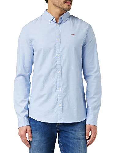 Tommy Jeans Herren Hemd TJM Slim Langarm, Blau (Perfume Blue), XS von Tommy Jeans