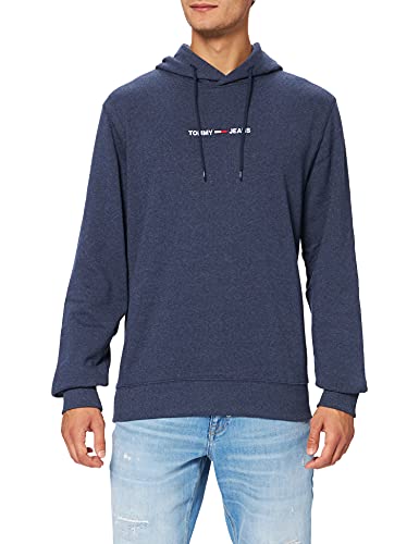 Tommy Jeans Herren TJM STRAIGHT LOGO HOODIE Kapuzenpullover, Marineblau (Twilight Navy), 36 von Tommy Jeans