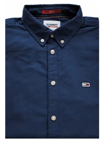 Tommy Jeans Herren TJM Stretch Oxford Shirt Freizeithemd, Twilight Navy, Small von Tommy Jeans