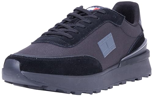 Tommy Jeans Herren Runner Sneaker Sportschuhe, Schwarz (Black), 40 von Tommy Hilfiger