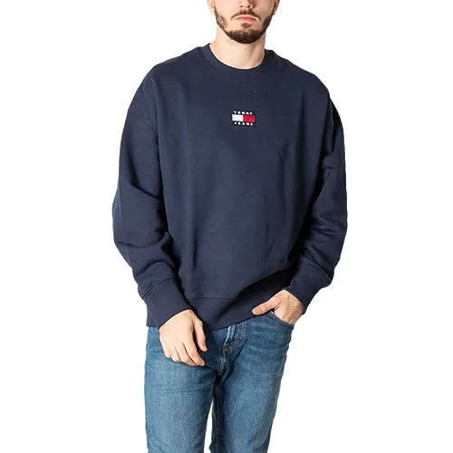 Tommy Jeans Herren TJM Tommy Badge Crew Sweatshirt, Marineblau (Twilight Navy), 42 von Tommy Jeans