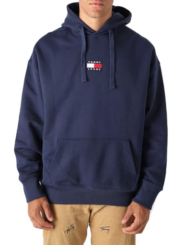 Tommy Jeans Herren TJM Tommy Badge Hoodie Kapuzenpullover, Marineblau (Twilight Navy), 38 von Tommy Jeans