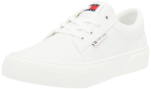 Tommy Jeans Herren Vulcanized Sneaker Skate Derby Schuhe, Weiß (Ecru), 46 EU von Tommy Jeans