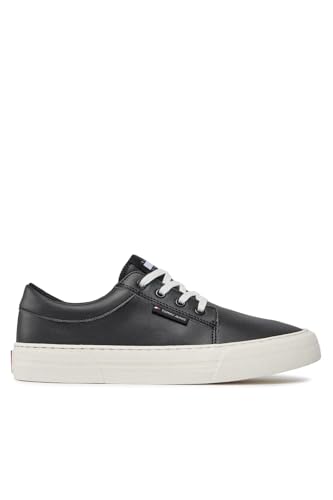 Tommy Jeans Herren Vulcanized Sneaker Skater Derby Schuhe, Schwarz (Black), 44 von Tommy Jeans
