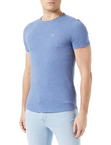 Tommy Jeans Herren TJM XSLIM Jaspe C Neck EXT DM0DM09586 Kurzarm Strickoberteile, Blau, XXL von Tommy Jeans