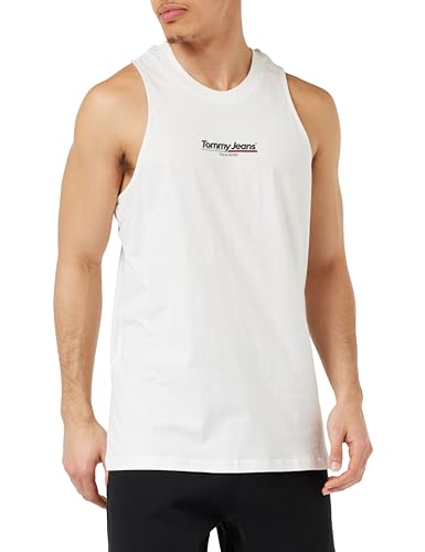 Tommy Jeans Herren Tank Top mit Logo, Weiß (White), 5XL von Tommy Jeans