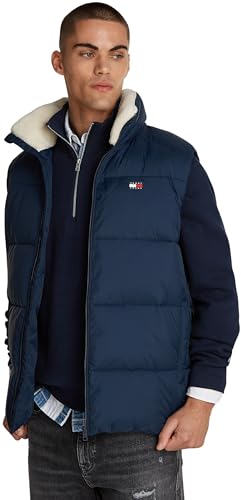 Tommy Jeans Herren Weste Vail Puffer Vest Gesteppt, Blau (Dark Night Navy), S von Tommy Jeans