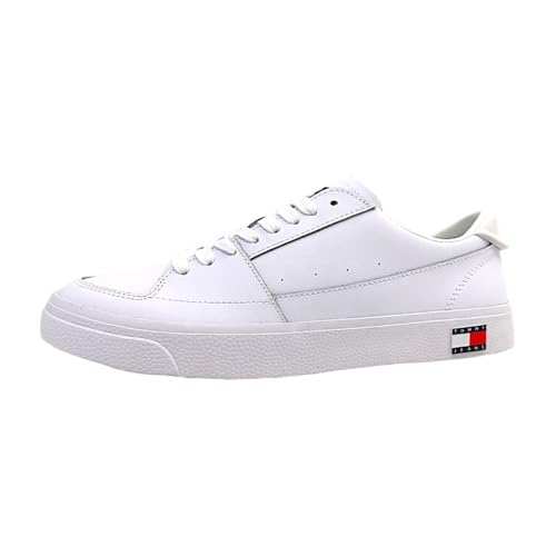 Tommy Jeans Herren Vulcanized Sneaker Schuhe, Weiß (White), 45 von Tommy Jeans
