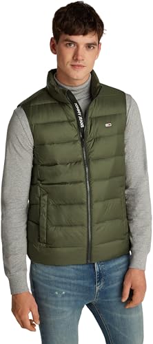 Tommy Jeans Herren Weste Down Leicht, Grün (Fatigue Green), XXL von Tommy Jeans