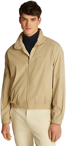Tommy Jeans Herren Windbreaker Jacke Essential Stehkragen, Beige (Relic Tan), L von Tommy Jeans