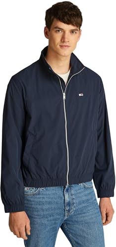 Tommy Jeans Herren Windbreaker Jacke Essential Stehkragen, Blau (Dark Night Navy), XXL von Tommy Jeans