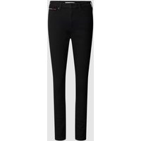 Tommy Jeans High Rise Super Skinny Fit Jeans mit Label-Patch Modell 'SYLVIA' in Black, Größe 31/30 von Tommy Jeans
