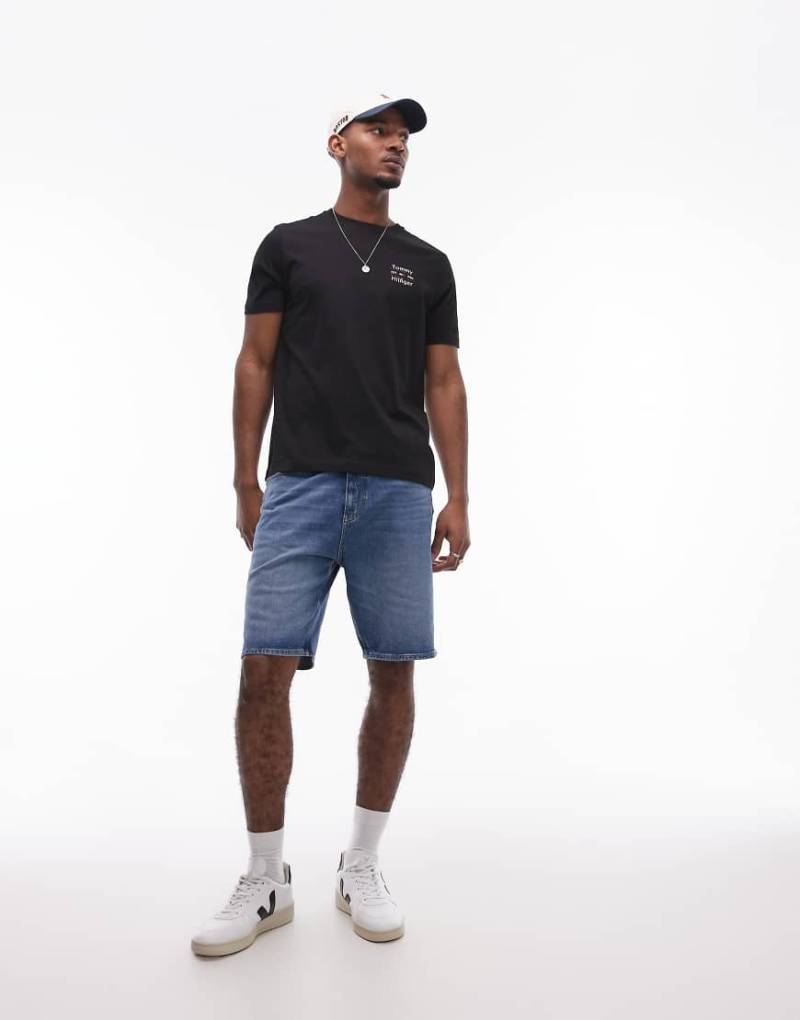 Tommy Jeans - Isaac - Relaxed Fit Jeans-Shorts in dunkler Waschung-Blau von Tommy Jeans