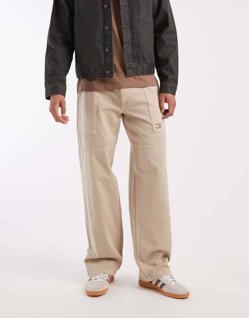 Tommy Jeans - Jamie - Gerade geschnittene Hose in Sandbeige mit Gürtel-Neutral von Tommy Jeans