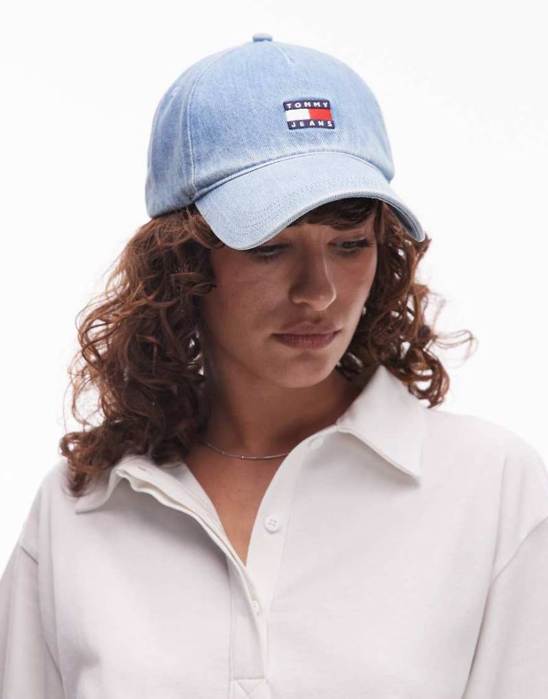 Tommy Jeans - Jeans-Kappe in Blau mit Flaggen-Logo von Tommy Jeans