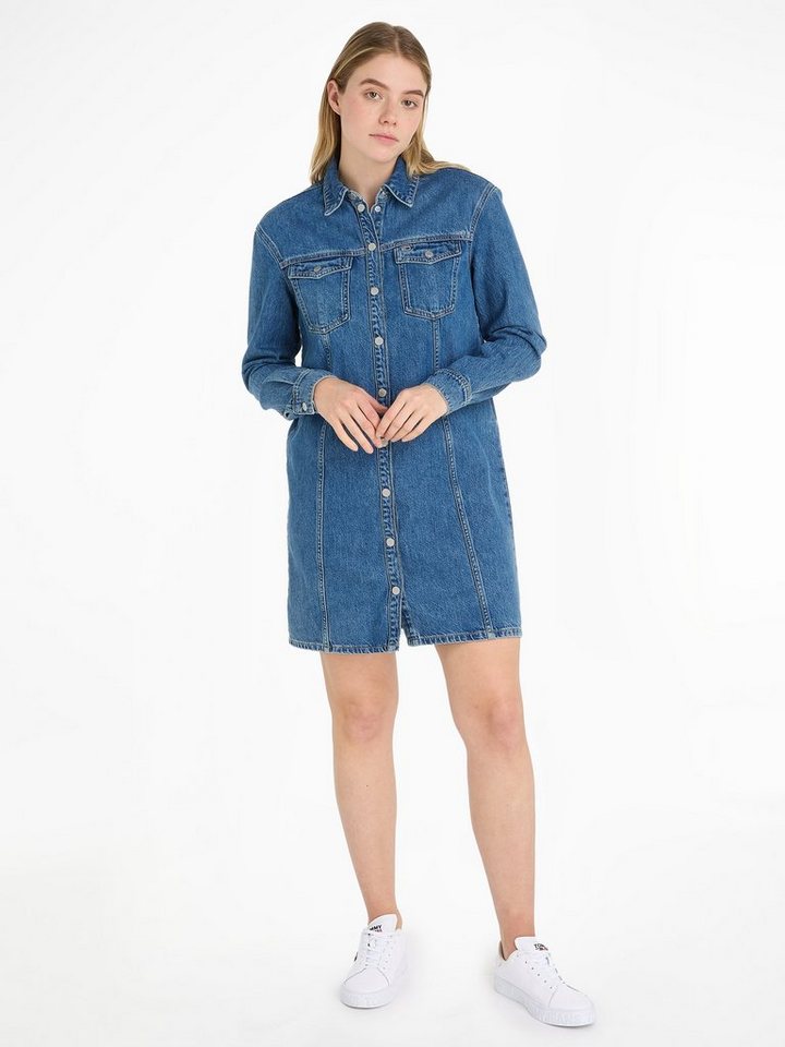 Tommy Jeans Jeanskleid ALINE LS DRESS AH5032 EXT mit Logostickerei von Tommy Jeans