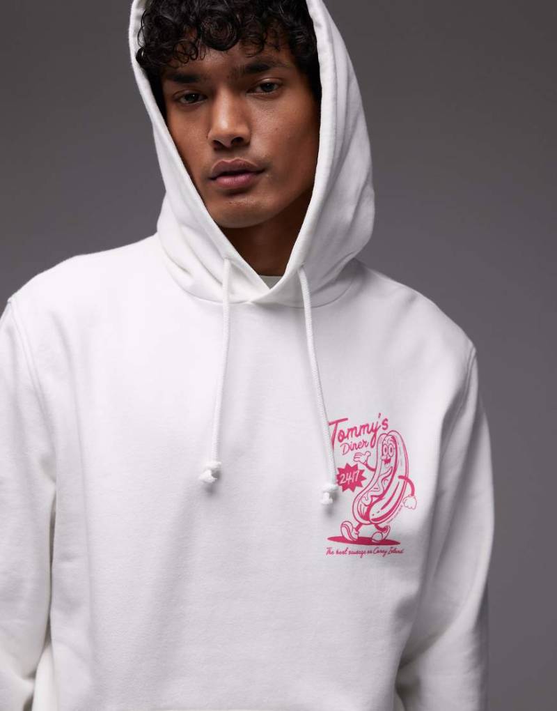 Tommy Jeans - Kapuzenpullover in Weiß mit Hotdog-Print von Tommy Jeans
