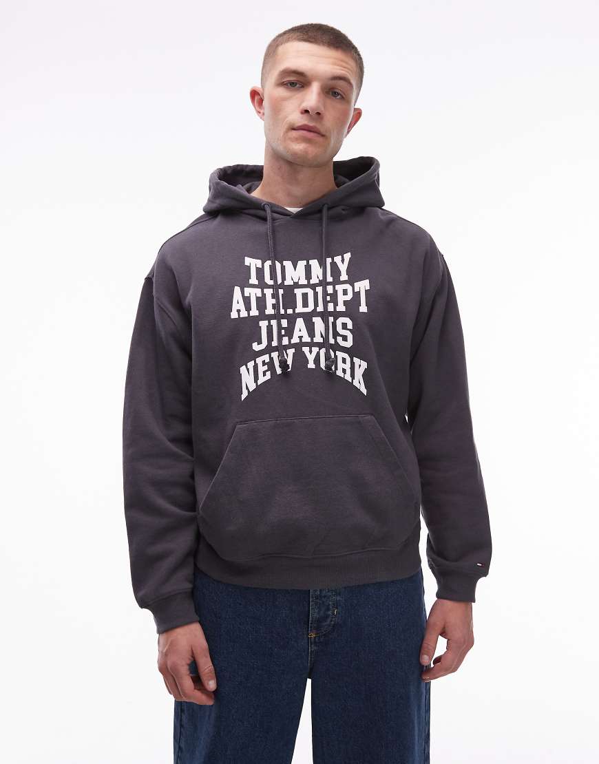 Tommy Jeans - Kapuzenpullover in verwaschenem Schwarz mit „Athletic Dept"-Print von Tommy Jeans