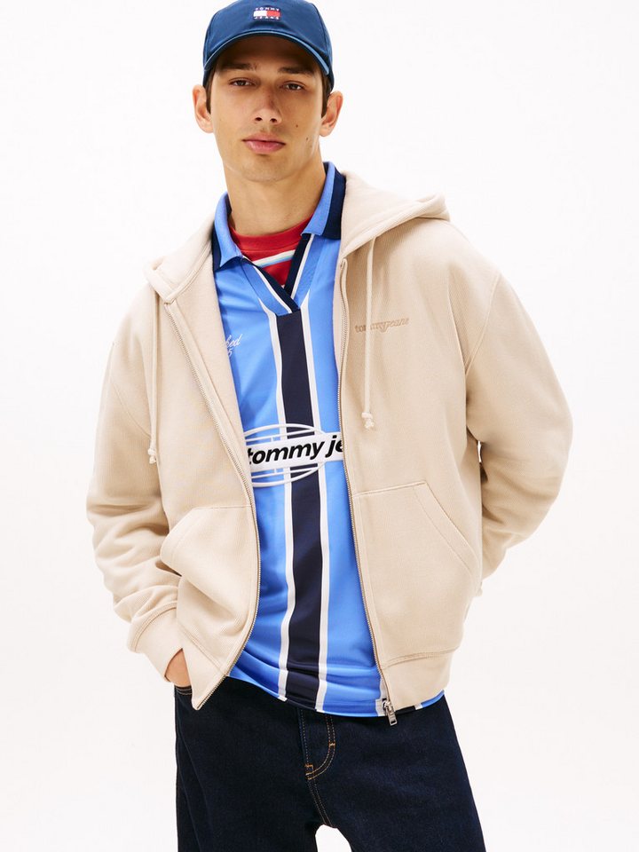 Tommy Jeans Kapuzensweatjacke TJM 90S SCRIPT RIB FLEECE von Tommy Jeans