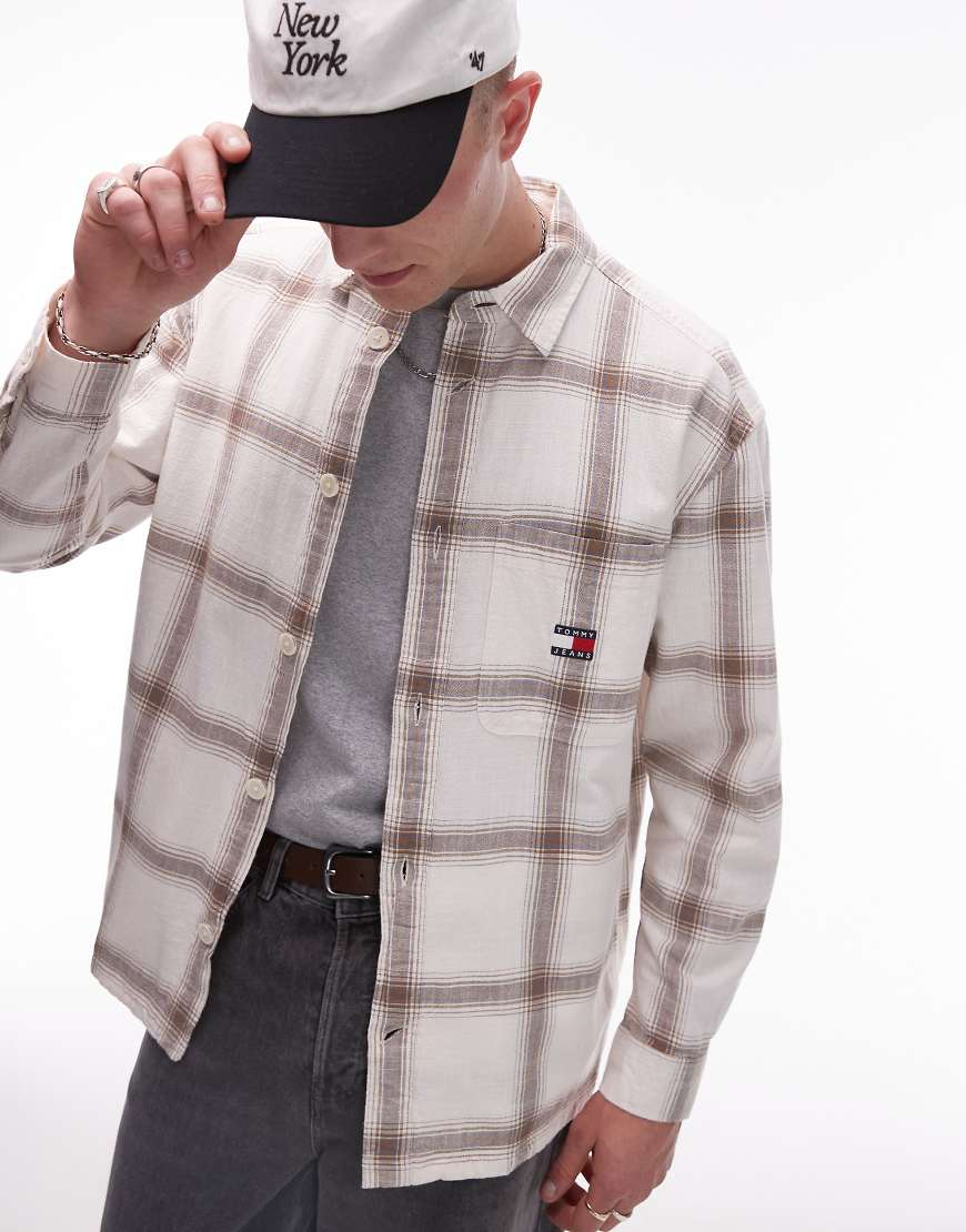 Tommy Jeans - Karierte Hemdjacke in Weiß von Tommy Jeans