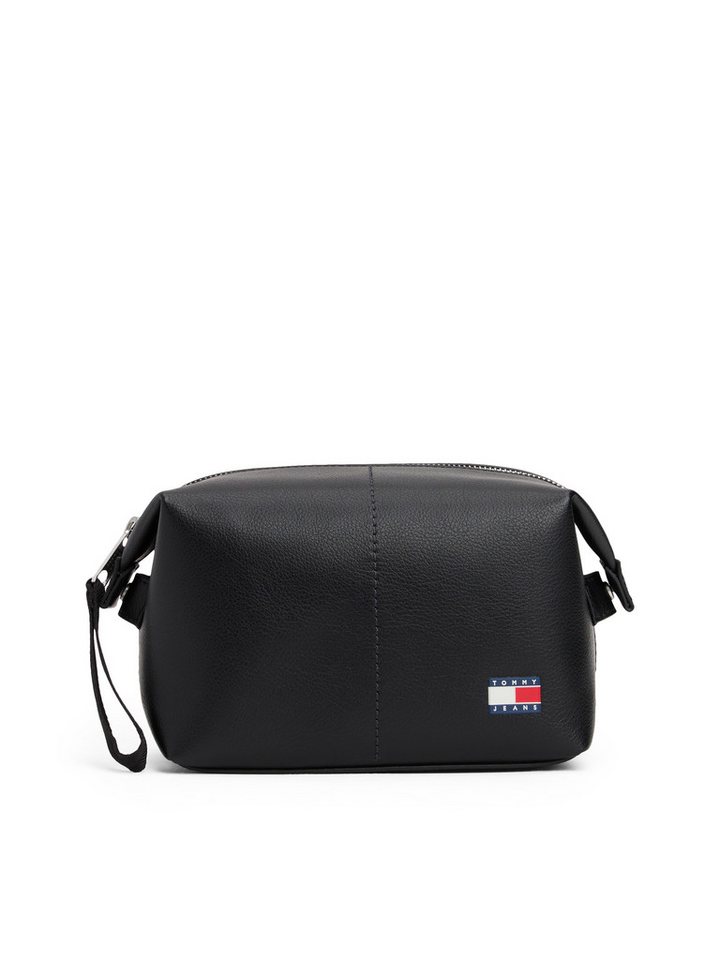 Tommy Jeans Kulturbeutel TJM HERITAGE LEATHER WASHBAG, Unisex Waschbeutel, Kosmetiktasche mit Logoflagge von Tommy Jeans