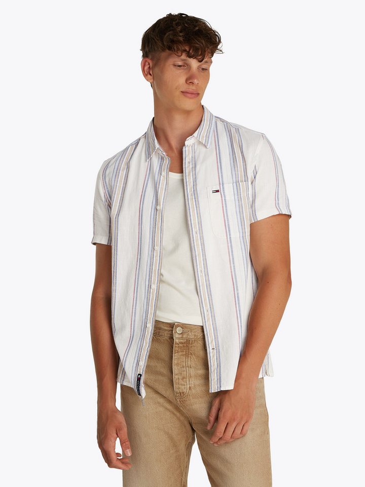 Tommy Jeans Kurzarmhemd TJM REG SLUB STRIPE SS SHIRT EXT modische mehrfarbig gestreift Tommy Jeans Kurzarmhemd TJM REG SLUB STRIPE SS SHIRT EXT modische mehrfarbig gestreift von Tommy Jeans