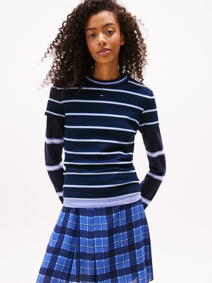Tommy Jeans Kurzarmshirt TJW SLIM ESSENTIAL RIB SS EXT mit gerippter Struktur von Tommy Jeans