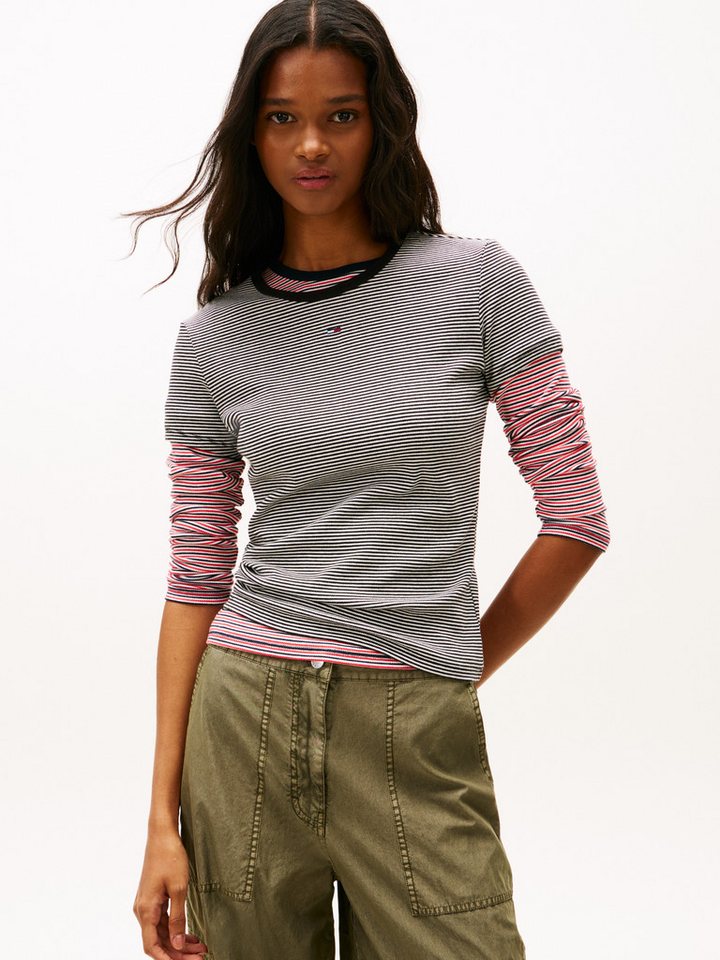 Tommy Jeans Kurzarmshirt TJW SLIM ESSENTIAL RIB SS EXT mit gerippter Struktur von Tommy Jeans