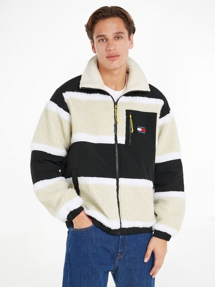 Tommy Jeans Kurzjacke TJM RLX STRIPE SHERPA JACKET von Tommy Jeans