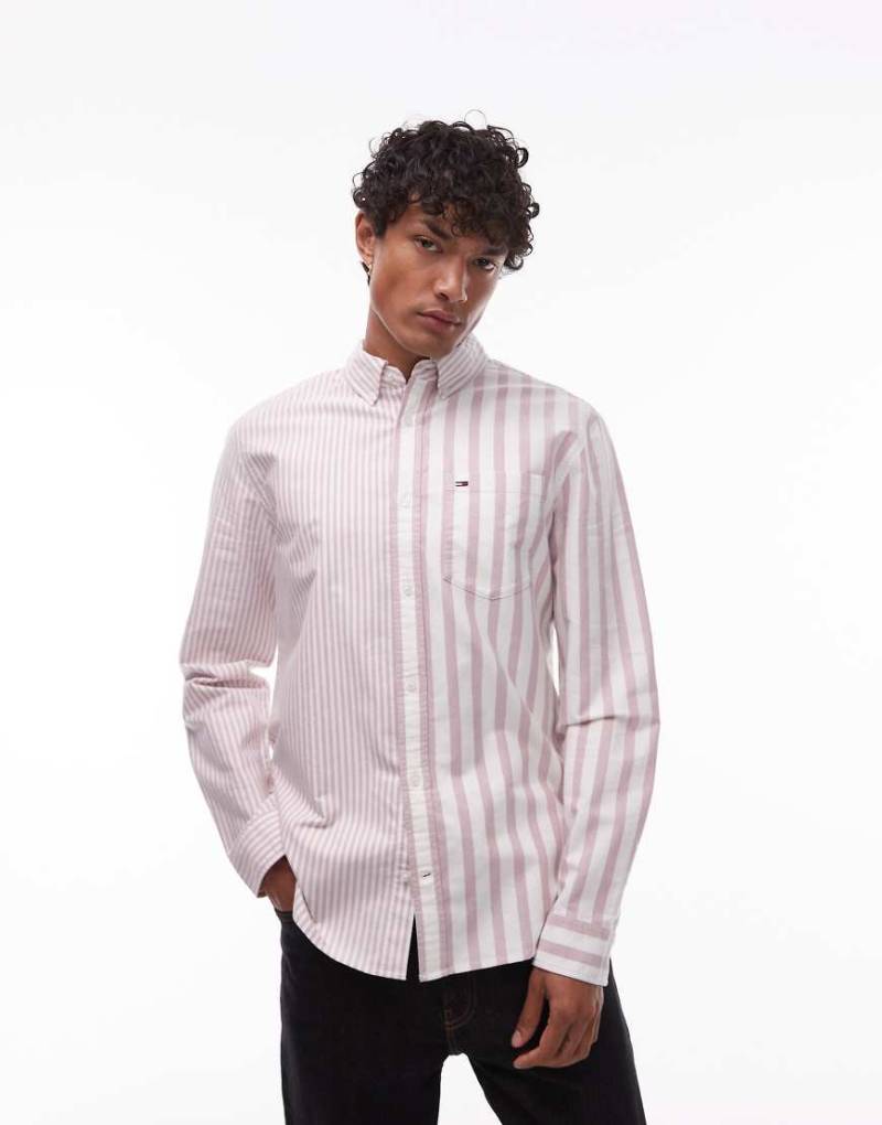 Tommy Jeans - Langärmliges Hemd in Weiß mit Streifen-Mix-Bunt von Tommy Jeans