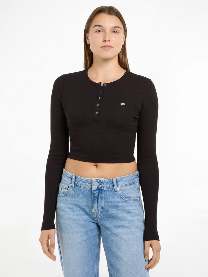 Tommy Jeans Langarmshirt TJW CRP HENLEY TOP LS in modischer Cropped Form von Tommy Jeans
