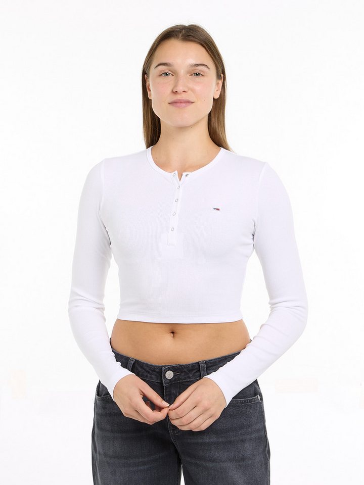 Tommy Jeans Langarmshirt TJW CRP HENLEY TOP LS in modischer Cropped Form von Tommy Jeans