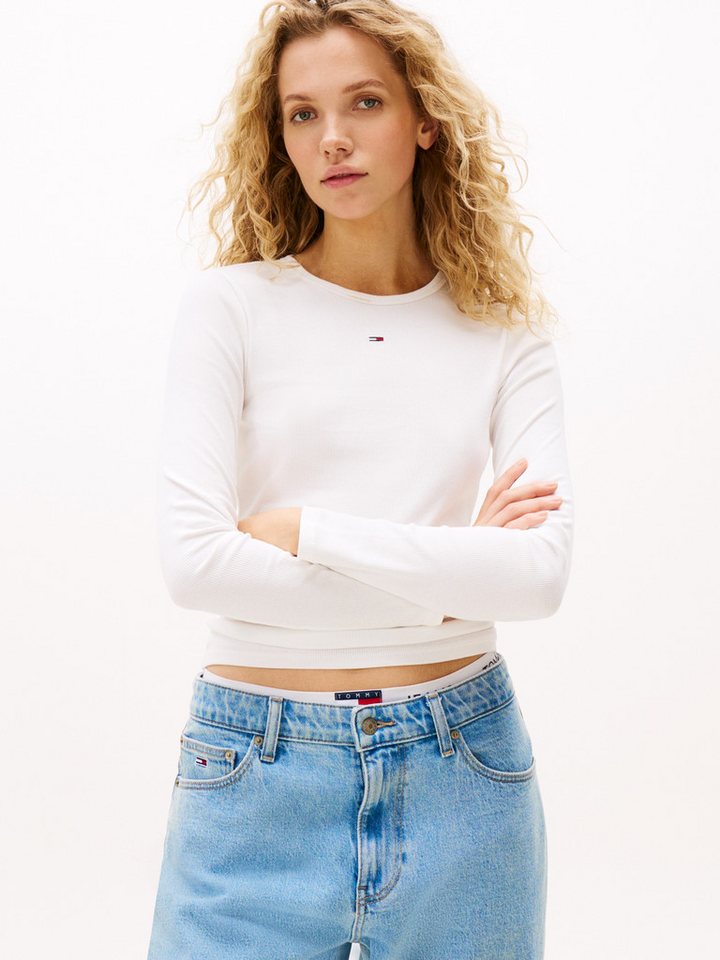 Tommy Jeans Langarmshirt TJW SLIM ESSENTIAL RIB LS mit Logostickerei von Tommy Jeans
