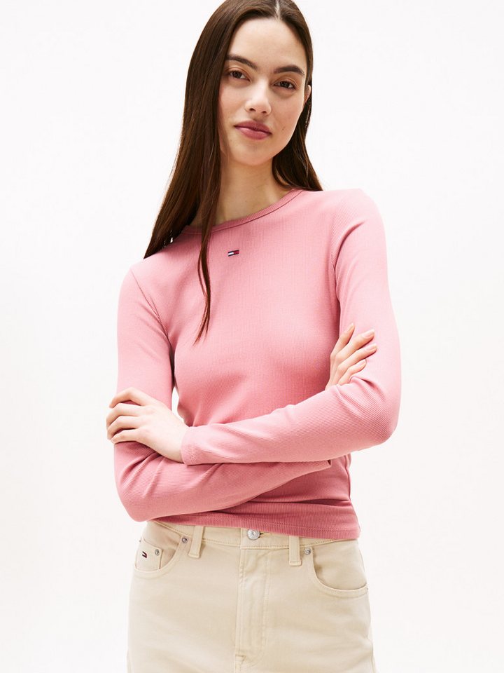 Tommy Jeans Langarmshirt TJW SLIM ESSENTIAL RIB LS mit Logostickerei von Tommy Jeans