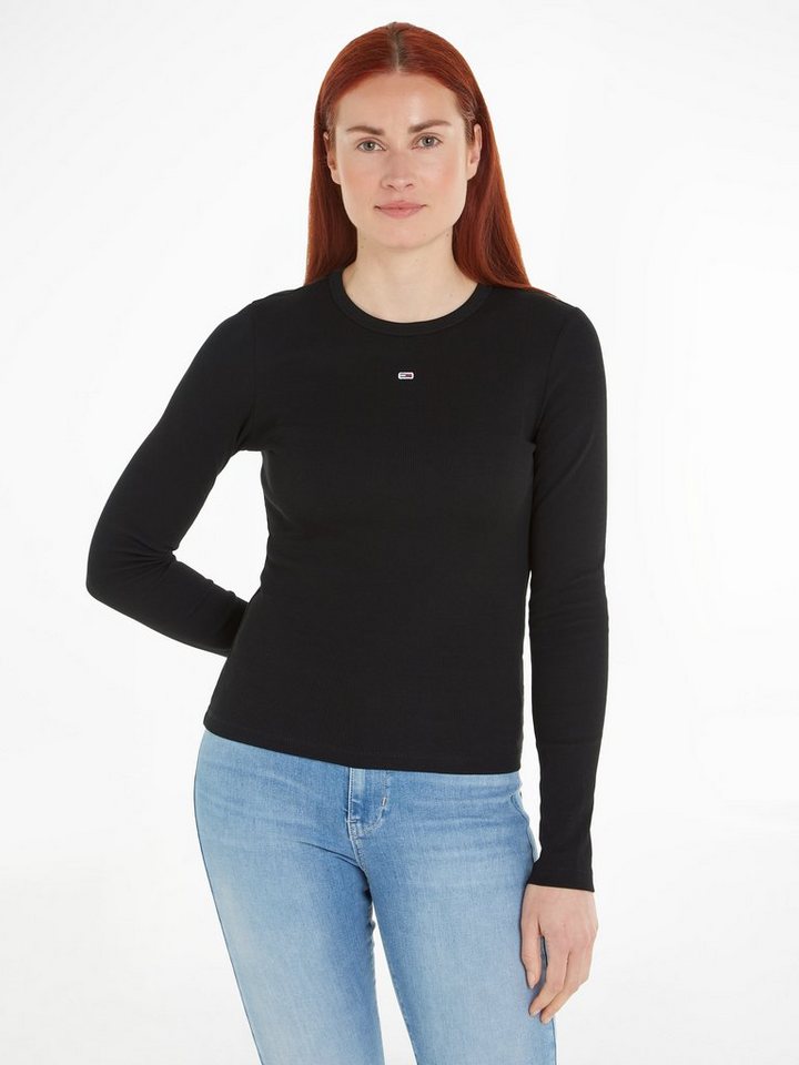 Tommy Jeans Langarmshirt TJW SLIM ESSENTIAL RIB LS mit Logostickerei von Tommy Jeans