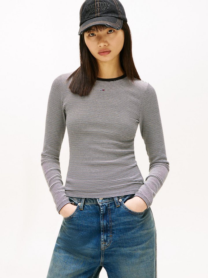 Tommy Jeans Langarmshirt TJW SLIM ESSENTIAL RIB LS mit Logostickerei von Tommy Jeans