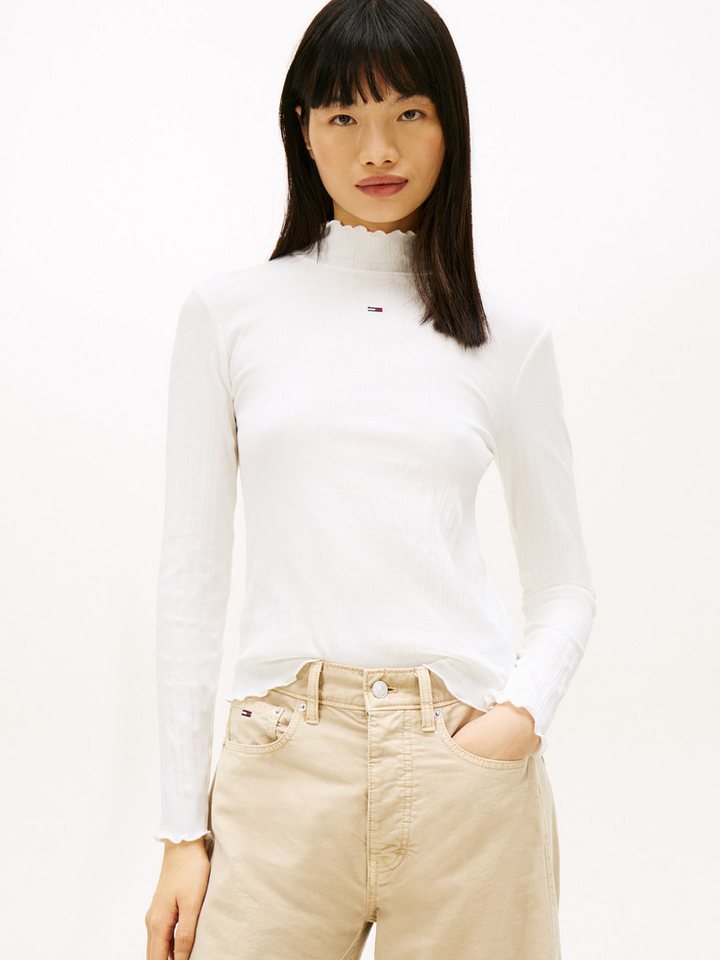 Tommy Jeans Langarmshirt TJW SLIM RIB LETTUCE EDGE LS (Packung, 3-tlg) in gerippter Struktur von Tommy Jeans