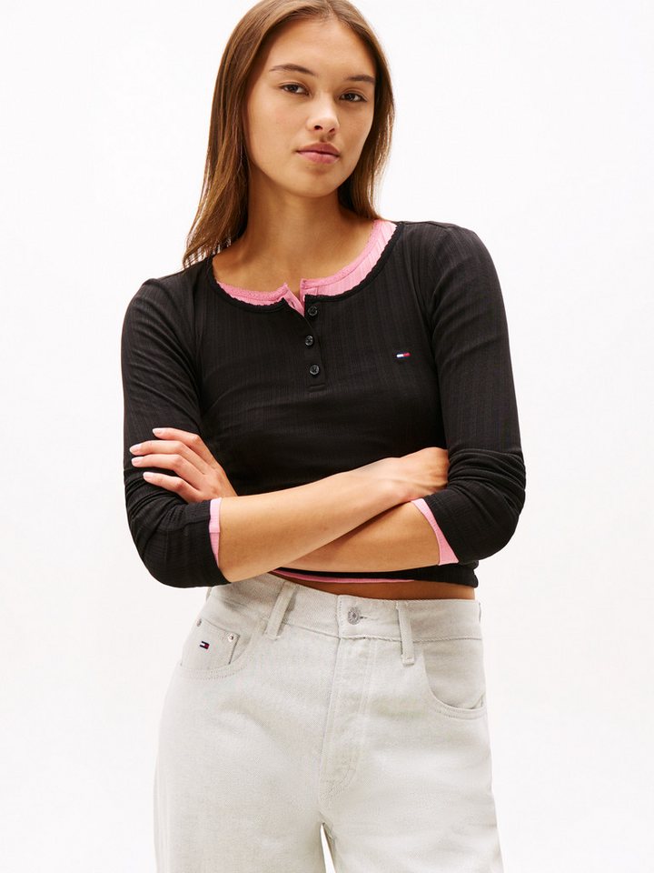 Tommy Jeans Langarmshirt TJW SLIM SH IRREGULAR RIB LS in gerippter Struktur von Tommy Jeans