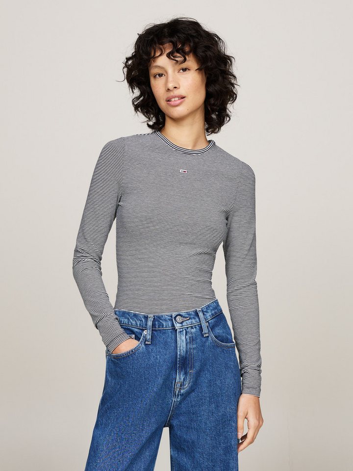 Tommy Jeans Langarmshirt TJW SLIM STRIPE ESSENTIAL RIB LS in Rippenoptik, Streifendessin von Tommy Jeans