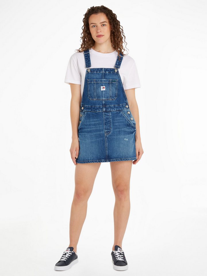 Tommy Jeans Latzkleid DUNGAREE DENIM DRESS CH6138 mit Tommy Jeans Flagge von Tommy Jeans