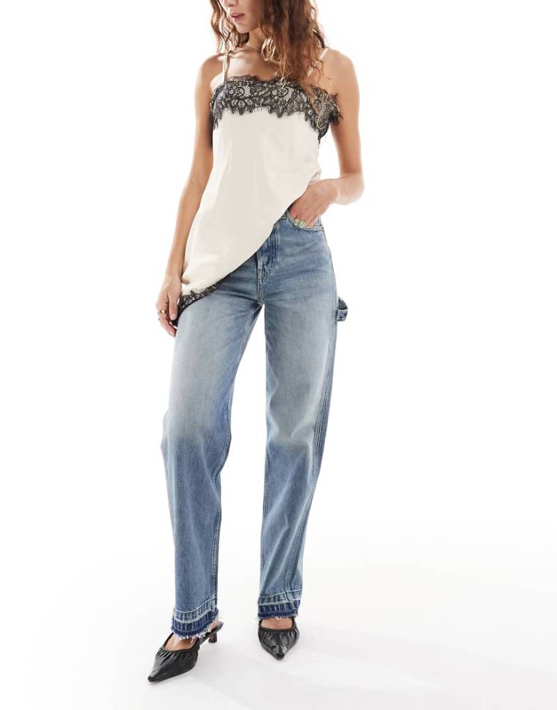 Tommy Jeans - Layla - Gerade, schmal geschnittene Jeans in verwaschenem Blau mit hohem Bund von Tommy Jeans