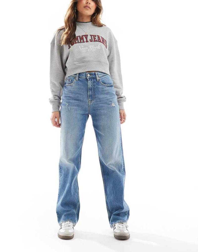 Tommy Jeans - Layla - Schmale Straight Jeans in mittlerer Waschung-Blau Tommy Jeans - Layla - Schmale Straight Jeans in mittlerer Waschung-Blau von Tommy Jeans