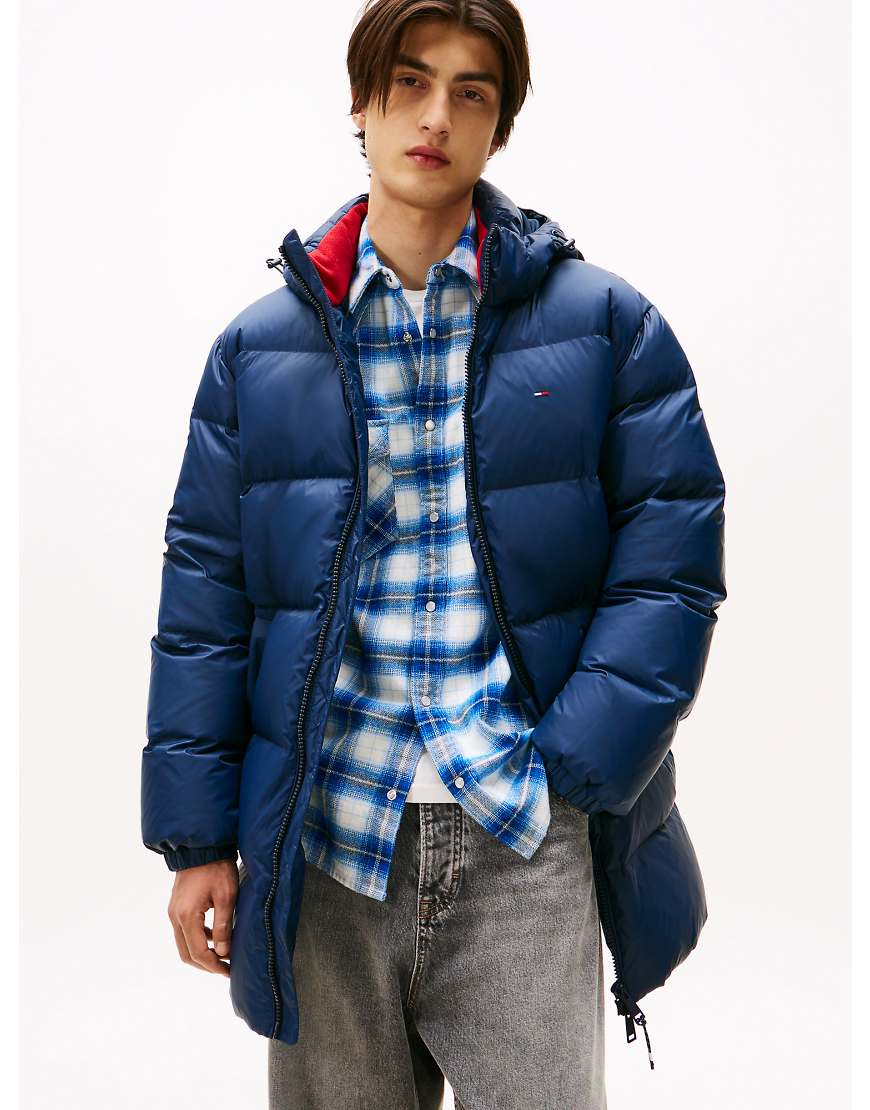 Tommy Jeans - Legerer Daunen-Parka in Blau mit Kapuze von Tommy Jeans