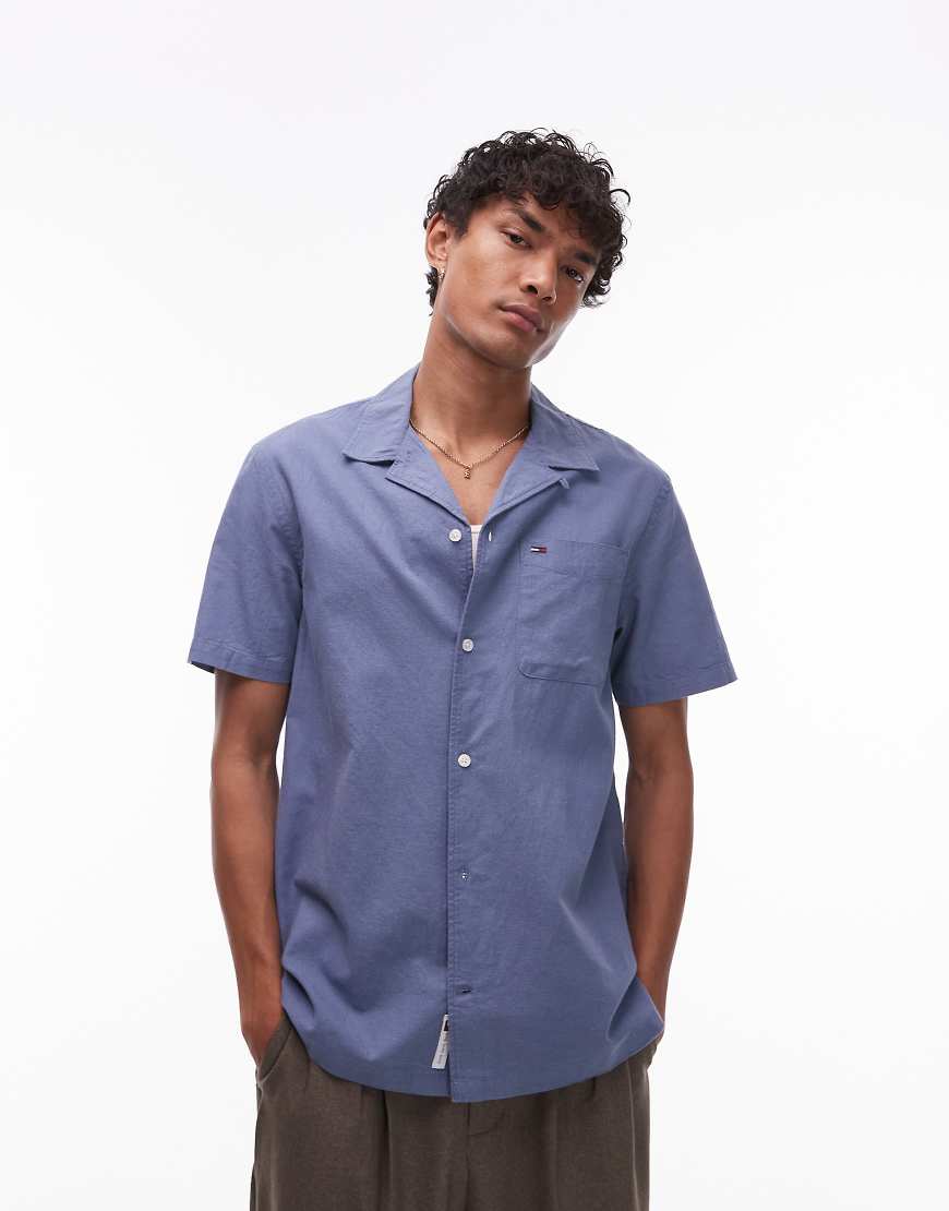 Tommy Jeans - Leinen-Freizeithemd in Dunkelblau-Marineblau von Tommy Jeans