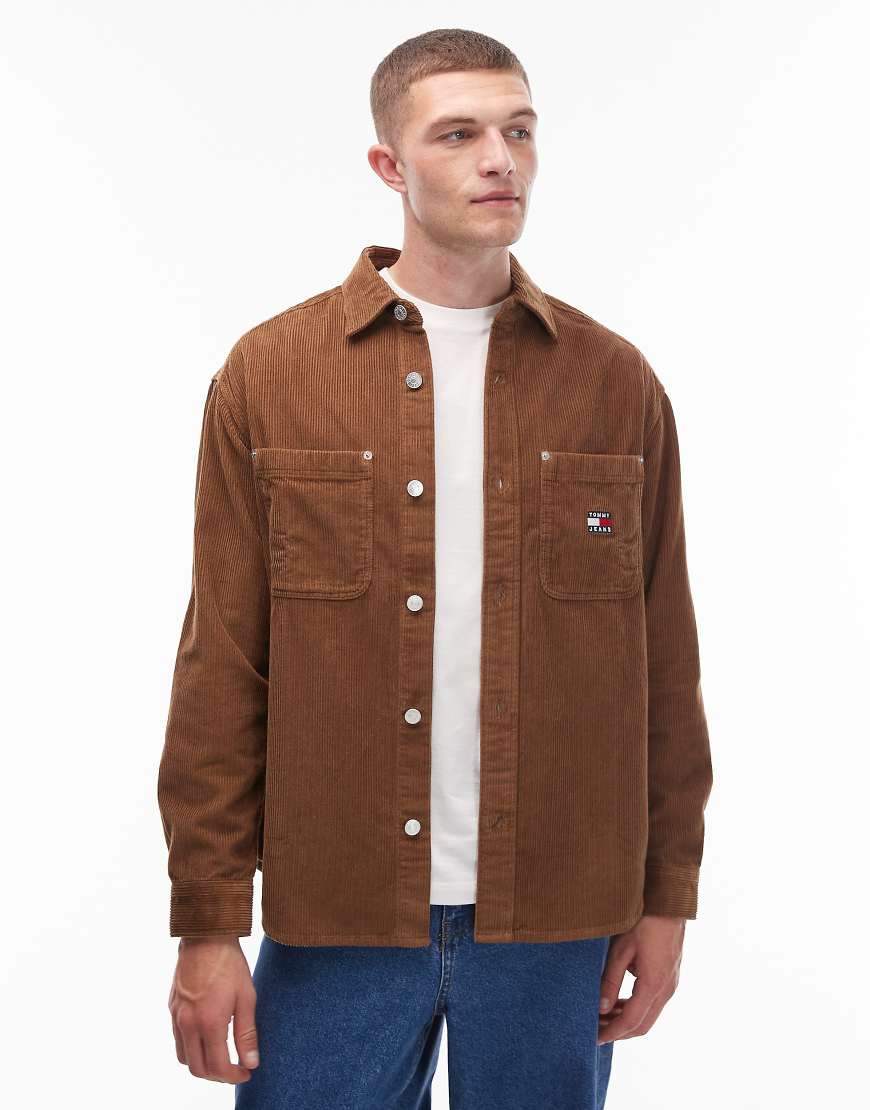 Tommy Jeans - Locker geschnittenes Hemd aus Cord in Braun-Brown von Tommy Jeans