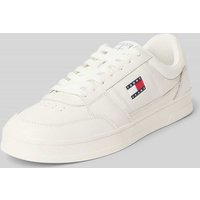 Tommy Jeans Low Top Sneaker aus echtem Leder in Ecru, Größe 44 von Tommy Jeans